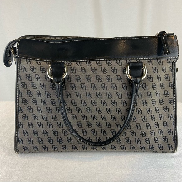 Dooney & Bourke Gray & Black Signature Logo Double Pocket Tote - Picture 13 of 14